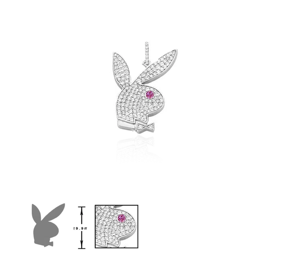 Upside Down Bunny Pendant Necklace Chain As Seen on Playboi Carti 70cm