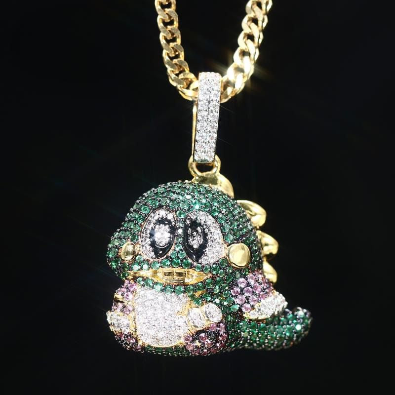 diamond custom bubble bobble bub pendant necklace chain ben baller rapper chain iced bling