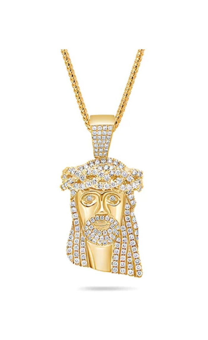 ifandco jesus piece pendant necklace free chain diamond vvs gold price silver