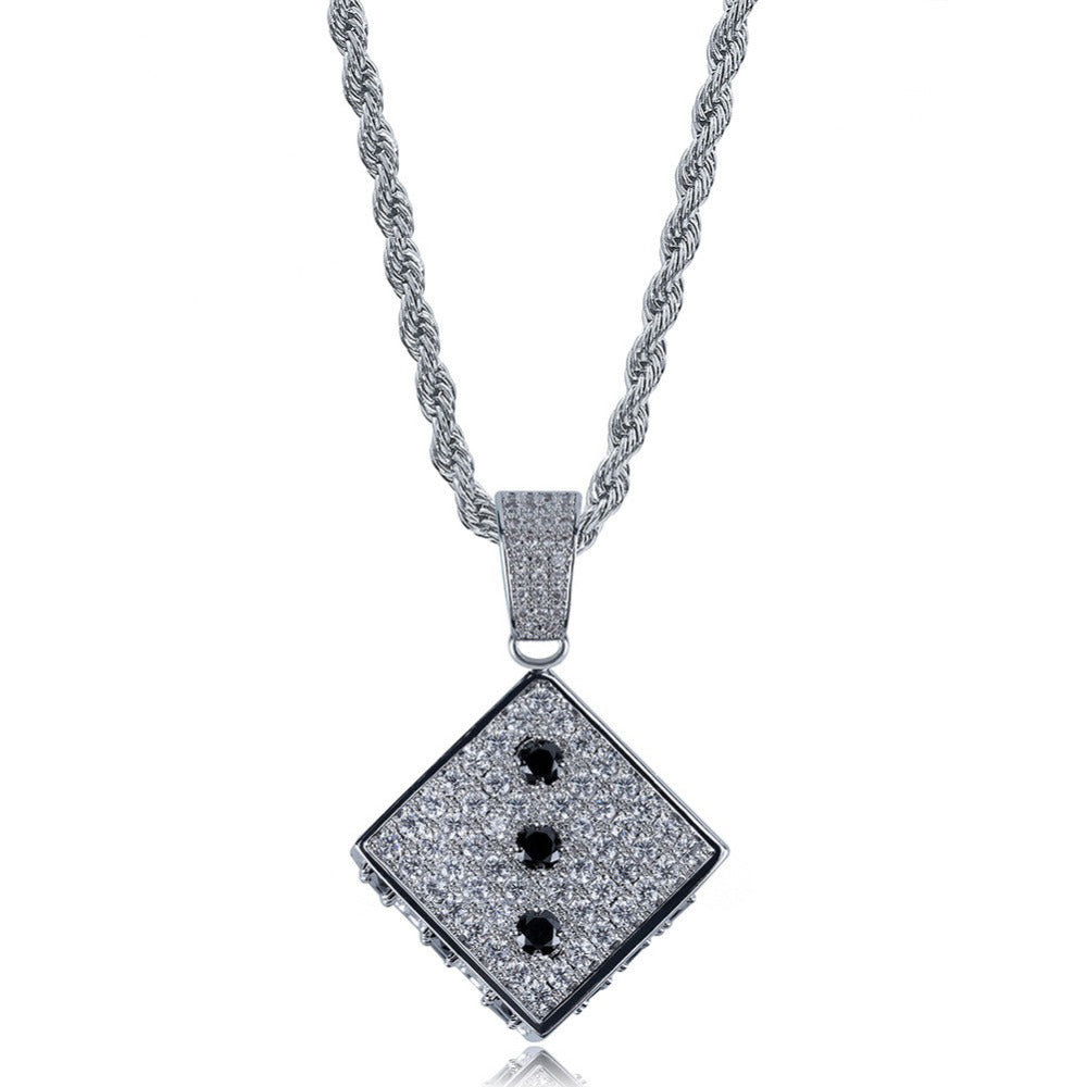 fully iced out dice diamond vvs pendant necklace chain jacob ifandco