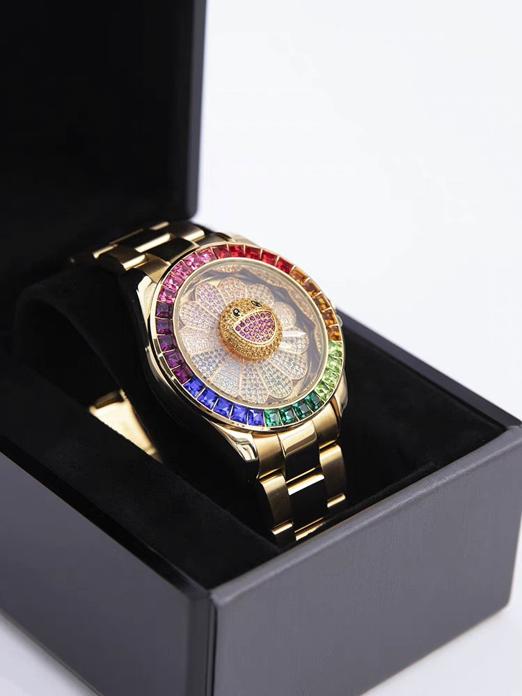 Custom Murakami Flower Fidget spinner watch