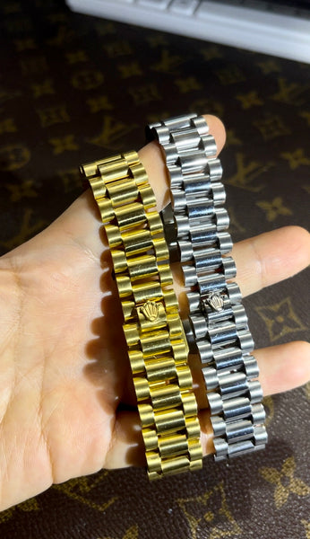 Presidential bangle bracelet Men's 18k Gold WatchBand Watchstrap ...