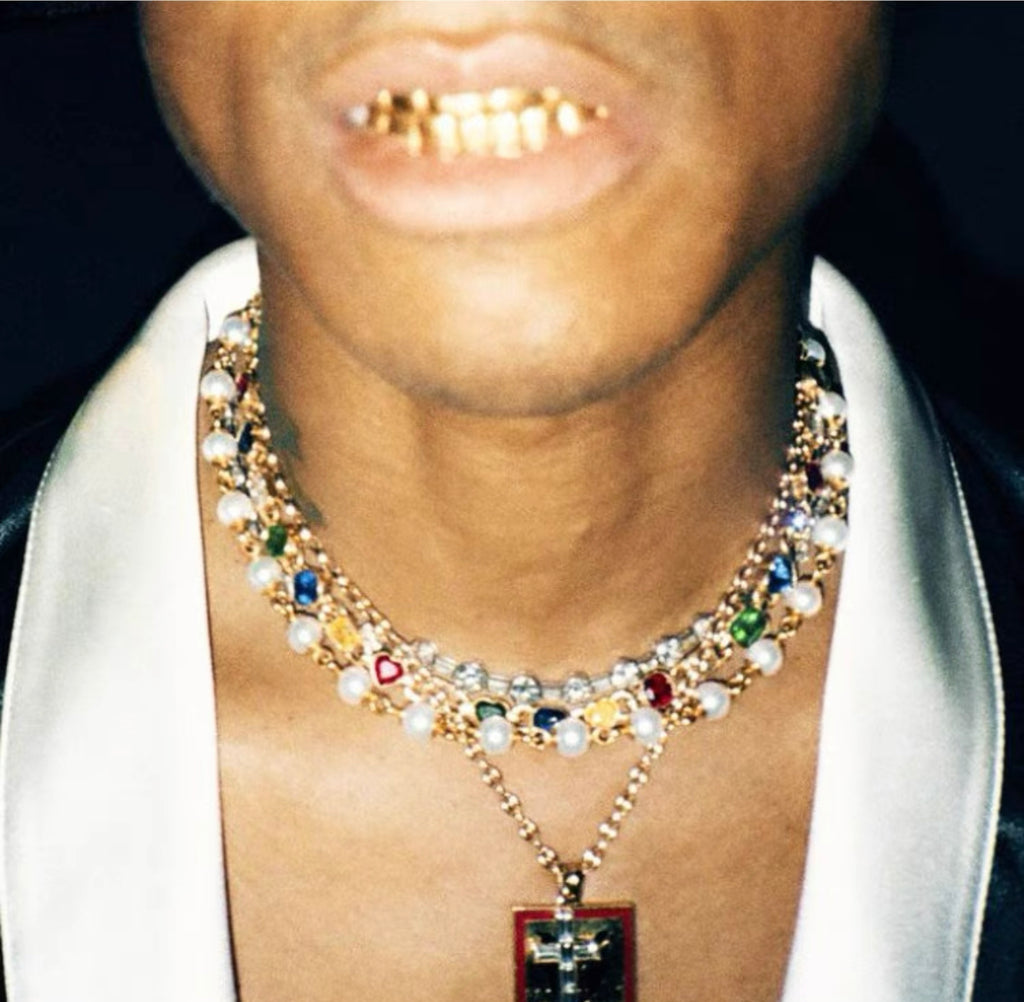 Pharrell Williams in My Mind Cuban Chain Necklace Enamel 