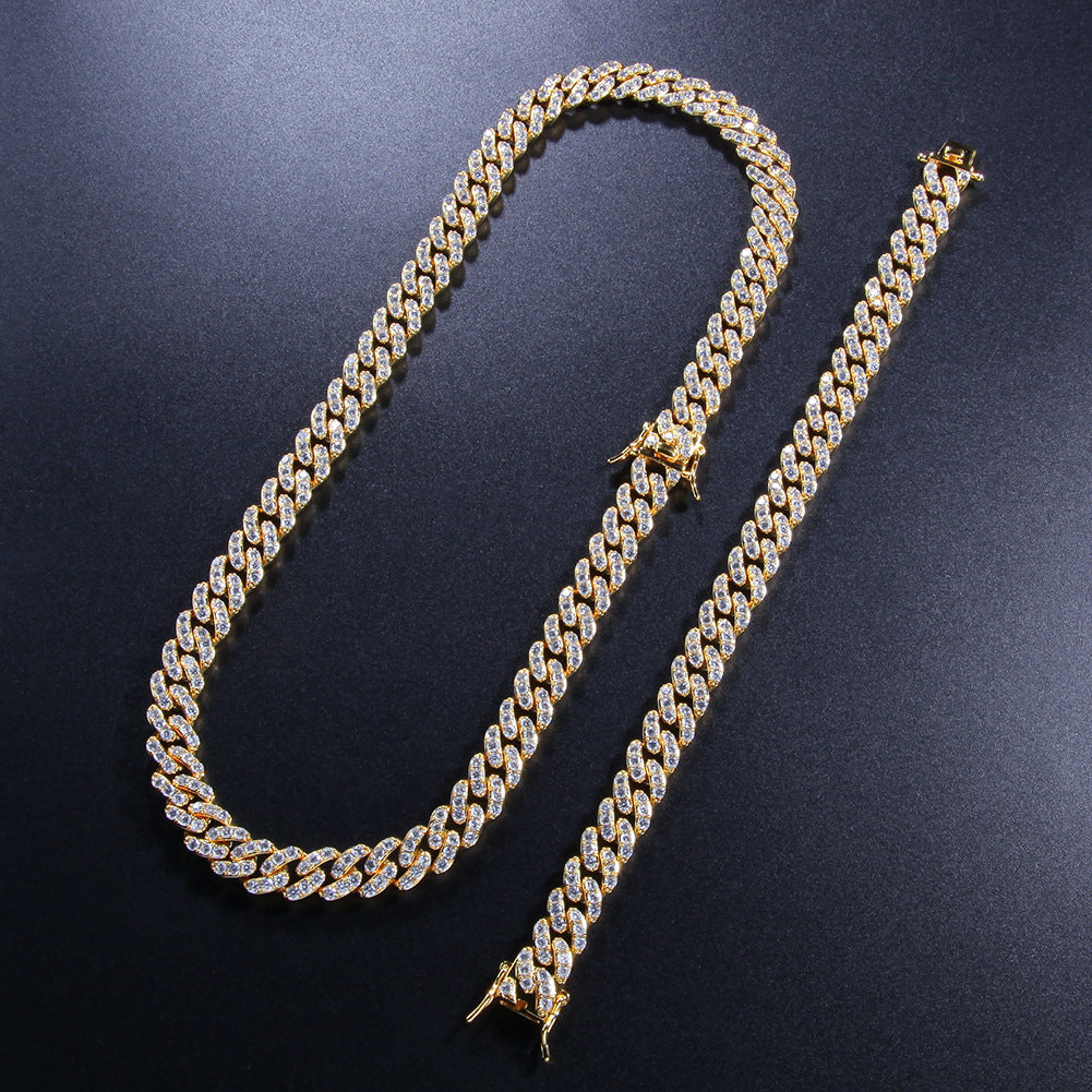 8mm cuban link bracelet fully iced - White Gold – Bijouterie Gonin