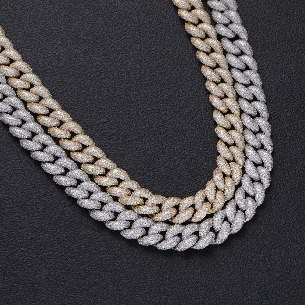 14mm Rounded Bubble Cuban Links Chain Necklace 3d Yellow Gold 