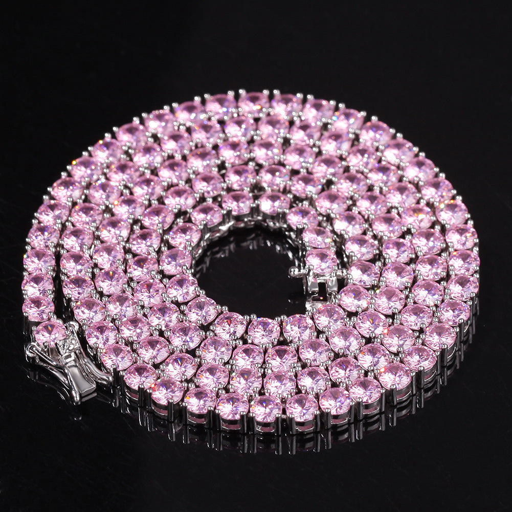 14KT Gold, Pink Sapphire Tennis Necklace, Best Seller! – DilaraSaatci
