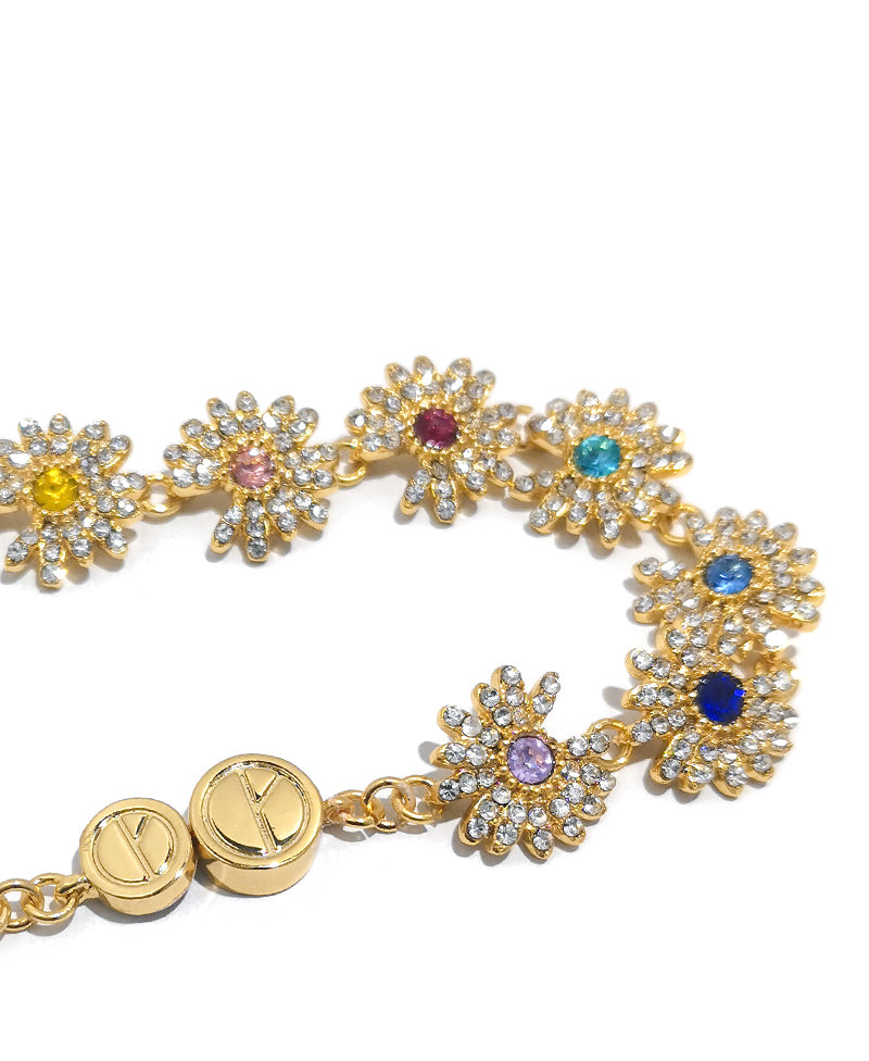 Used][anonymity delivery] Folli Follie bracelet gold rhinestone flower - BE  FORWARD Store